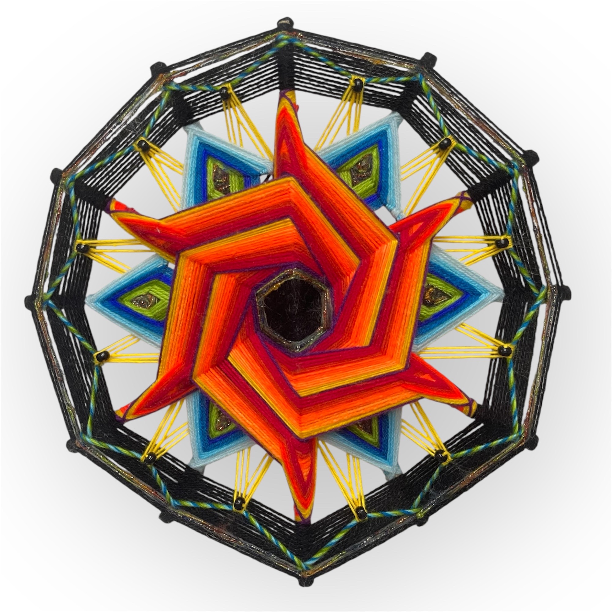 Mandalas de lana tejido espiral 